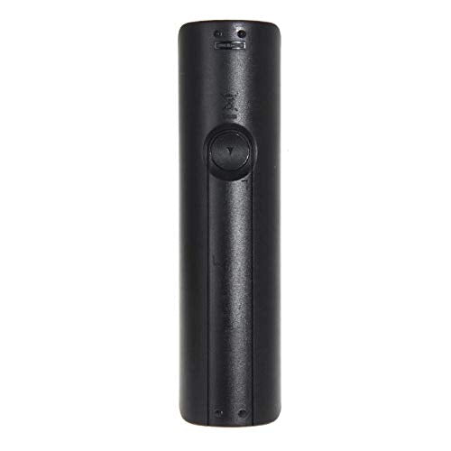 Rear vertical view of the Samsung remote, highlighting the battery slot and curved back panel.