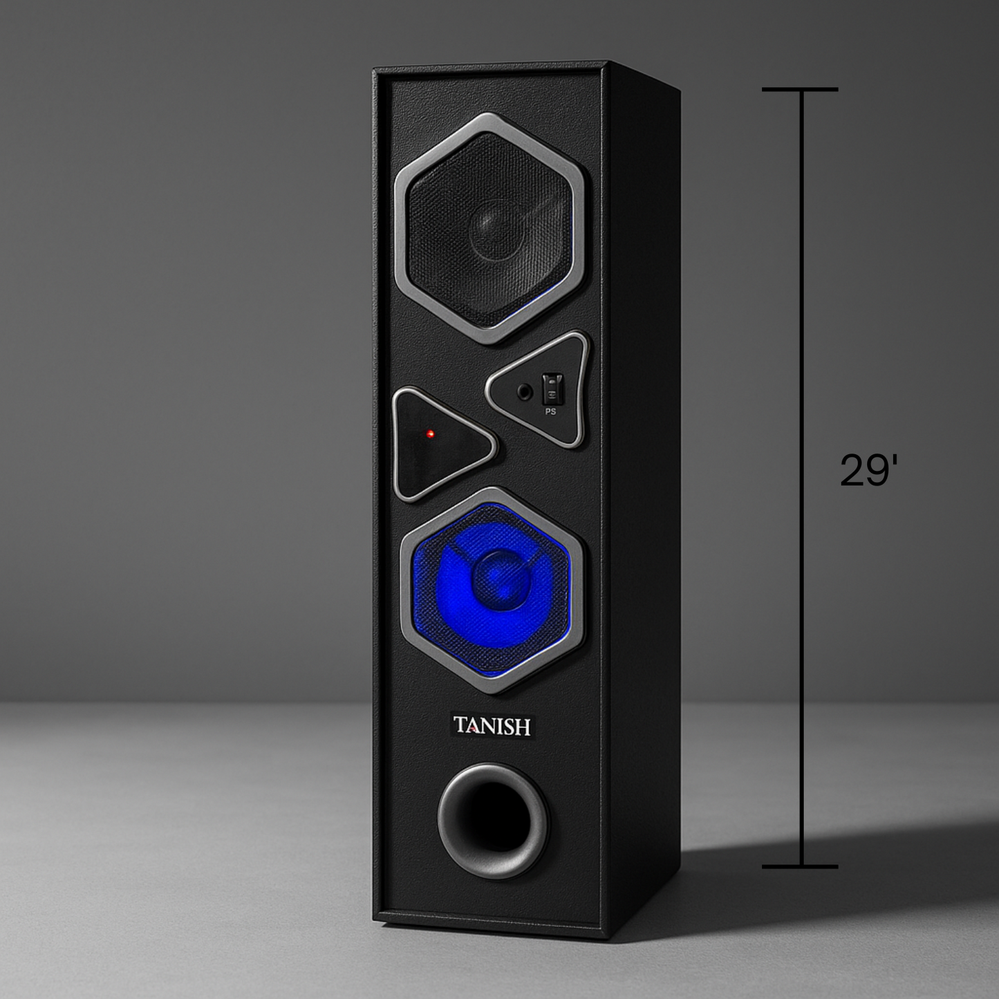 Tanish 29-Inch Tower Speaker with Dual 4-Inch Drivers & 8-Inch Woofer | Bluetooth Home Theatre System