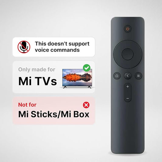 MI TV Remote Control (Non-Voice) – Universal IR-Compatible Replacement for MI Smart TVs