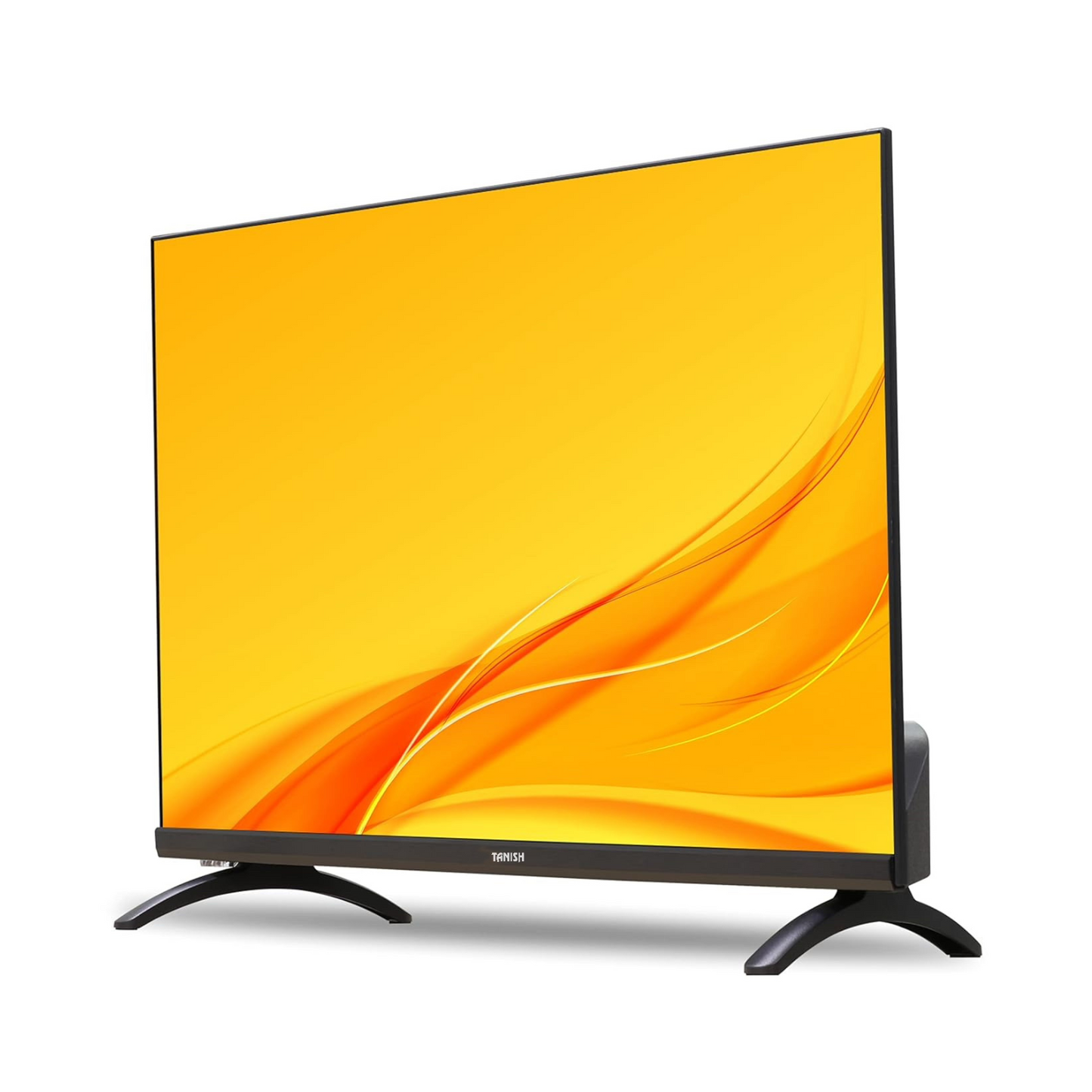 Side angle of Tanish 24-Inch LED TV showing slim bezel and HD display panel