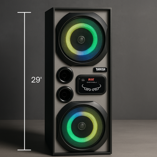 Tanish Thunder Tower Speaker – 8” Woofer & Dual 4” Speakers | Bluetooth Home Theatre