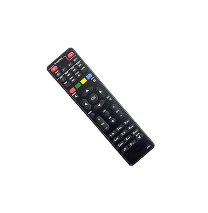 Angled image of the GTPL HD remote showing sleek black design and durable build quality.