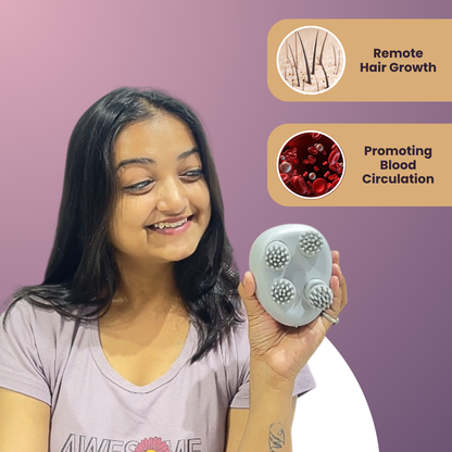 Hair growth massager promoting blood circulation and relieving stress with ergonomic design