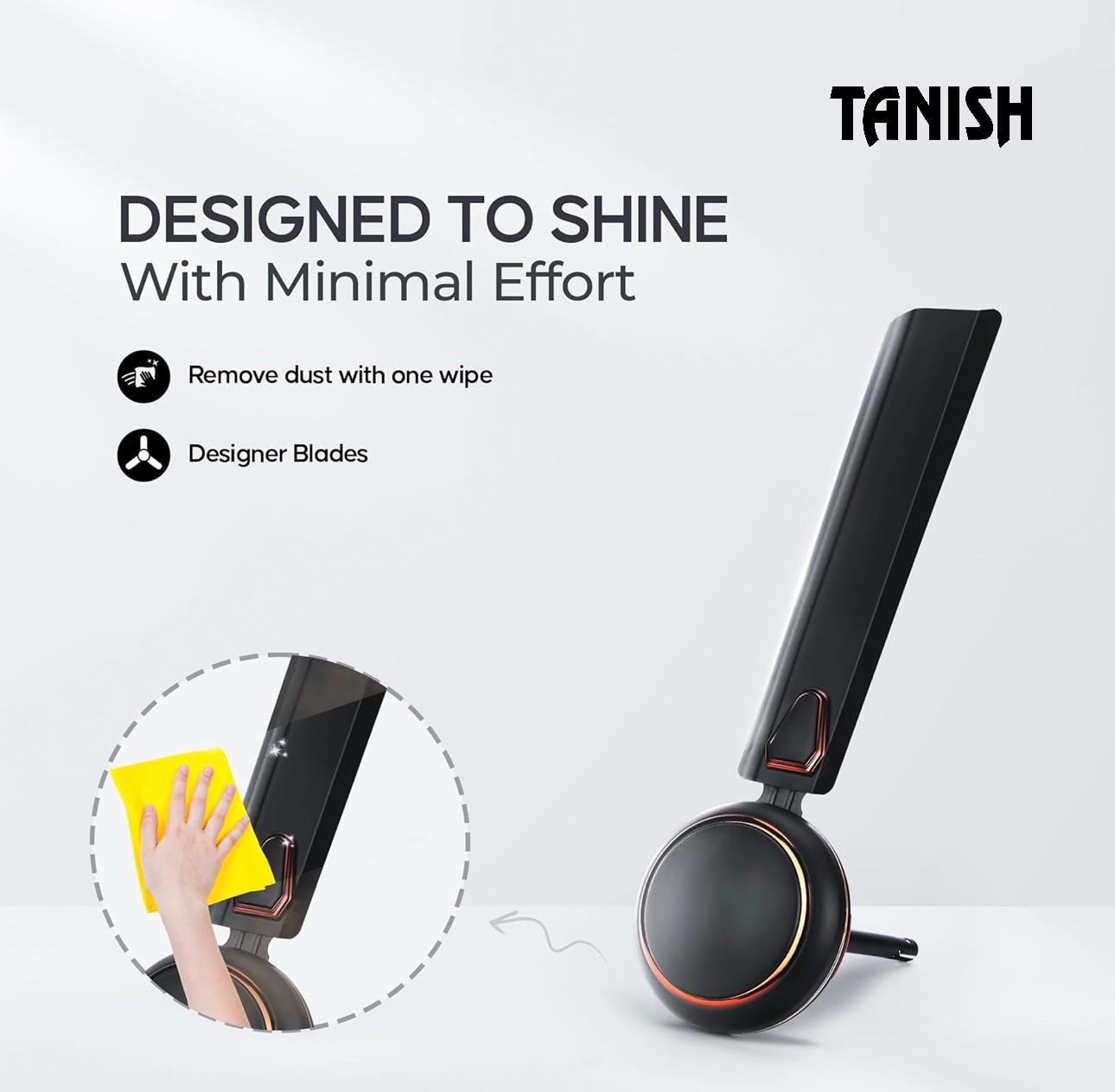 Zoomed view of single fan blade highlighting anti-dust gloss finish with durable design.