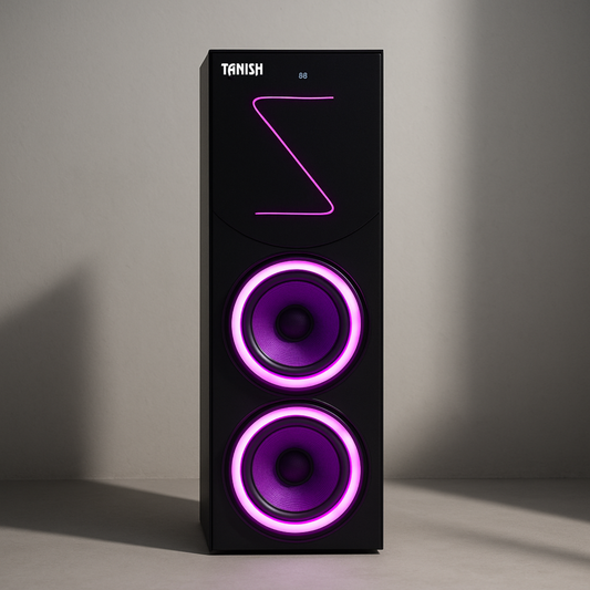 Tanish Z Bluetooth Tower Speaker with Dual 8" Woofers & MOSFET Technology