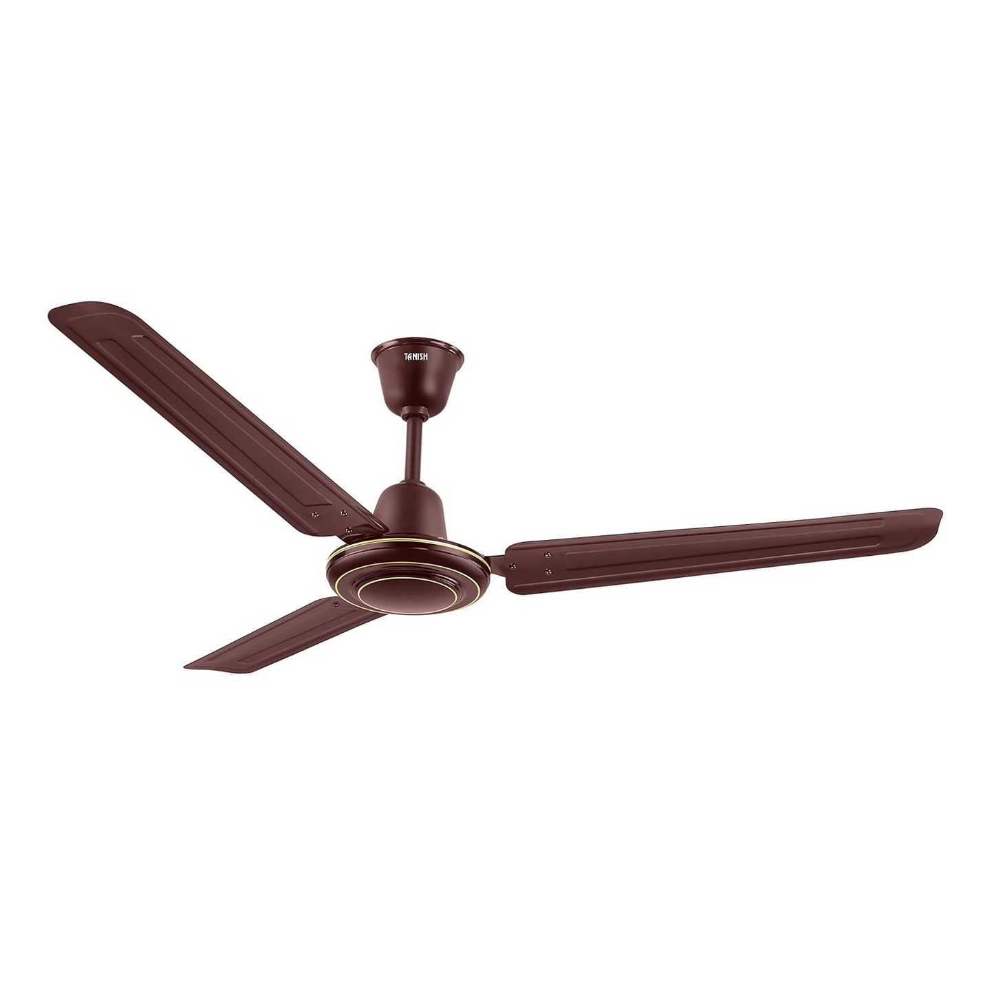 Top view of Tanish ceiling fan with wide blades and dust-proof technology