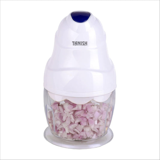 Tanish food chopper with unbreakable 830ml bowl and chopped onions for quick food prep