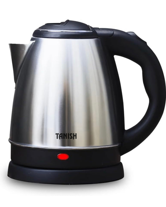 Tanish 1.5L electric kettle in stainless steel finish with cordless design and LED indicator