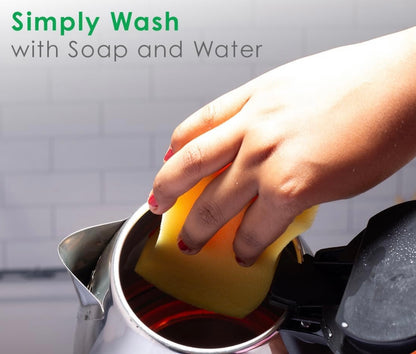 Cleaning Tanish BPA-free electric kettle with soap and water for easy maintenance