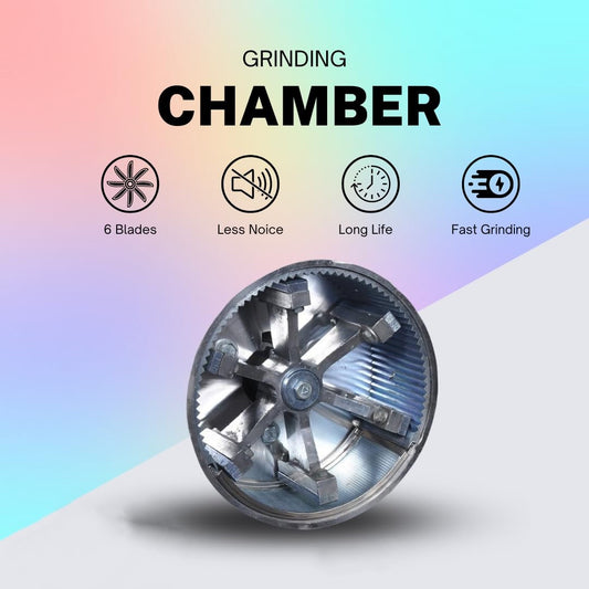 Close-up of Tanish atta chakki grinding chamber with ABFM grinding technology and airflow fan