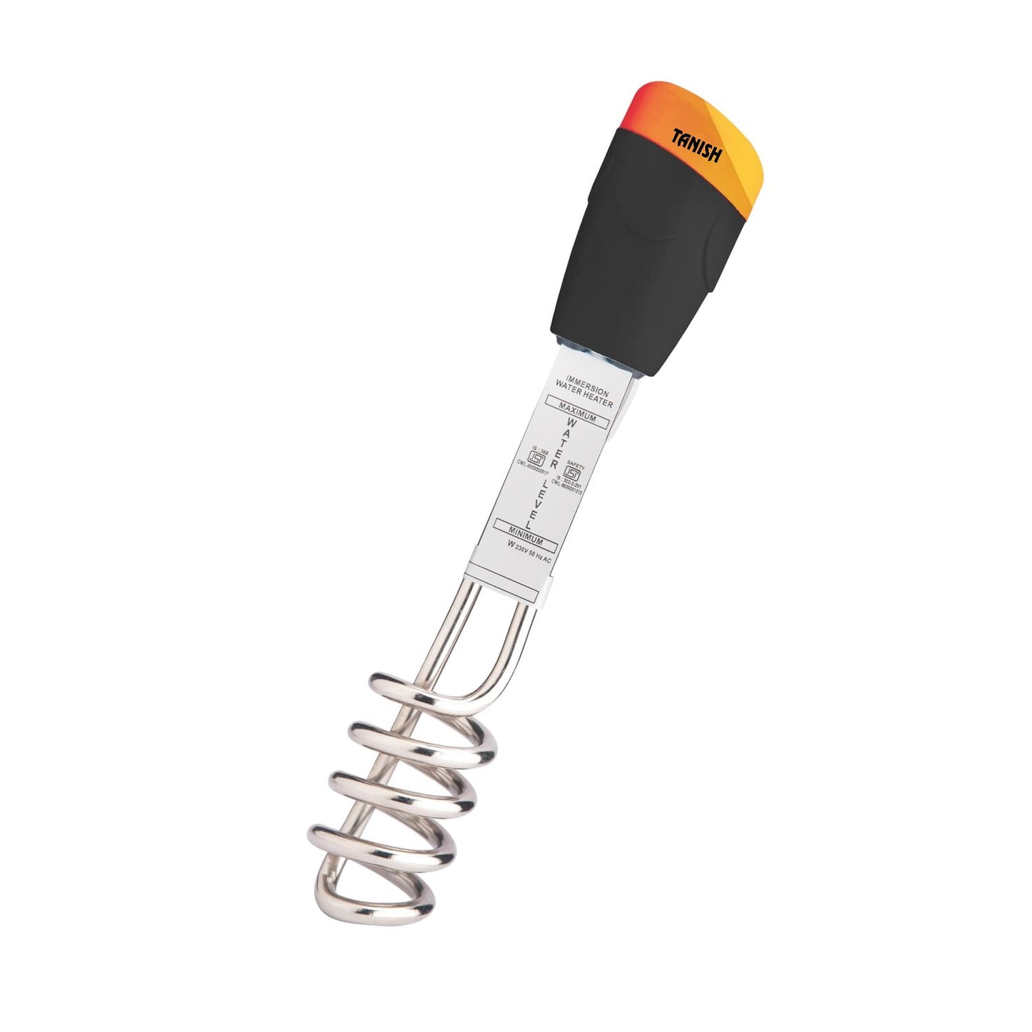 Tanish 1500W immersion rod water heater with stainless steel spiral element and ergonomic handle