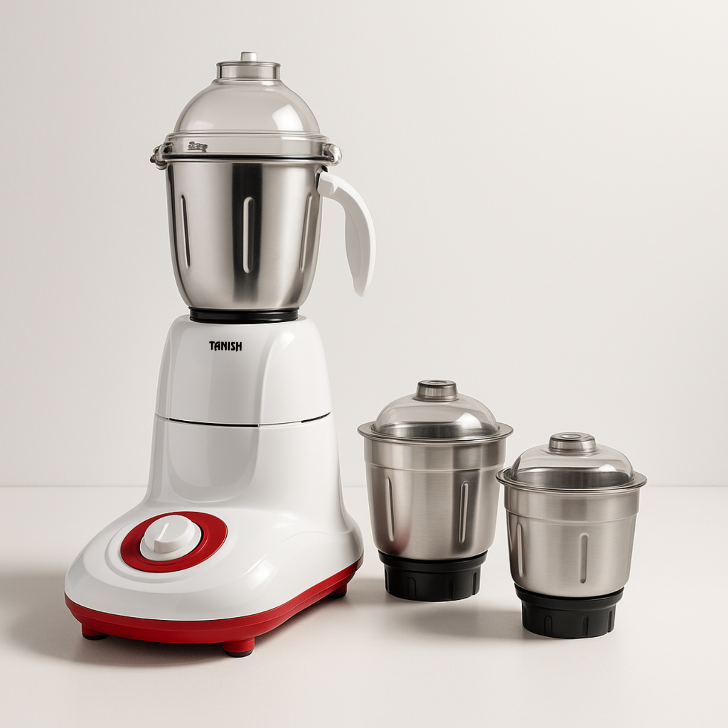 Tanish mixer grinder front view with stainless steel jar and durable design