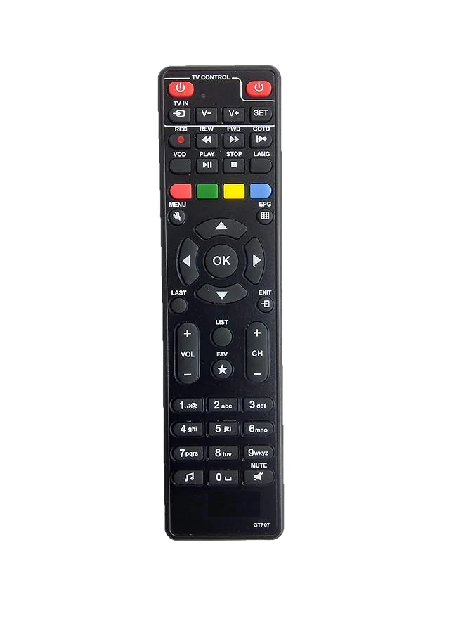 GTPL HD Set-Top Box Remote – High Compatibility, Plug & Play, Ergonomic Design